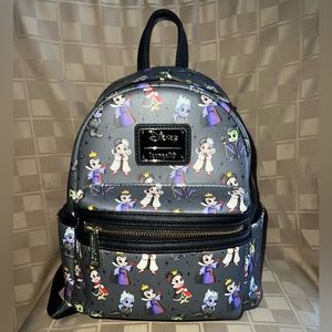 Loungefly Disney Villains Chibi Allover Print Mini Backpack